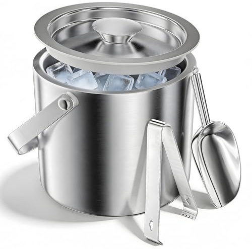 Zourglow 3L Secchiello Ghiaccio Isotermico con Coperchio Pinze e Pala