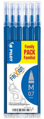 Pilot Frixion 0.7 mm Tip Pilot Refill for Rollerball Pen - Blue, 6 Count (Pack of 1)