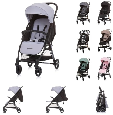 Chipolino Kinderwagen Move on 6 kg klappbar gefederte Vorderräder verstellbar, Farbe:grau hellgrau