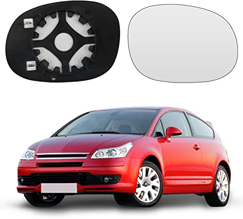 Cristal de Espejo Reemplazar para CITROEN C2 03-09/C3 02-10/C3 Plurie 03-10/XSARA Picasso, Retrovisor Exterior Ajustable Adecuado reemplazar para PEUGEOT 1007/206, Lente de Marcha Atrás (Derecha)