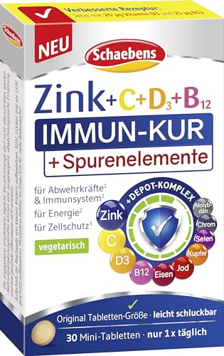 Schaebens Zinc + C + D3 + B12 Immune Treatment + Trace Elements