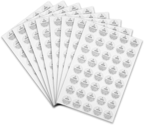 HarmonyCrafts 320pcs Clear White Wax Melt Safety Stickers - Round Candle Warning Protection Labels - Self Adhesive - Candle Jar Container Labels