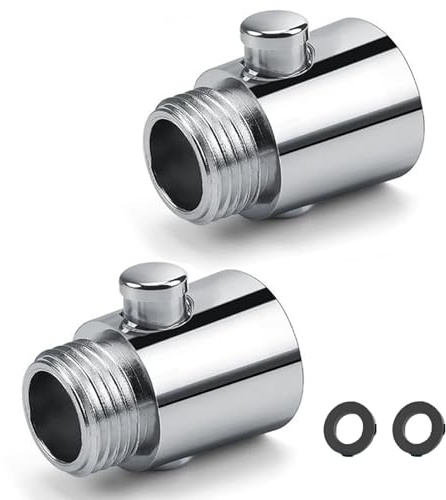 NIYATA 2 piezas de cabezal de ducha con parada G1/2 en ABS, parada de ducha para ahorrador de agua, fácil de instalar, interruptor de un botón, adecuado para la cocina, la ducha