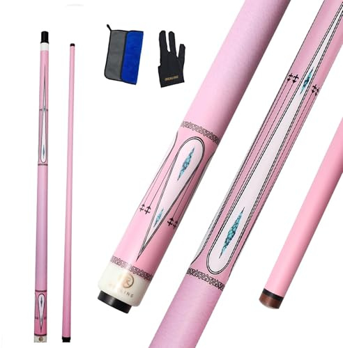 OKHEALING T700 Stecca da biliardo rosa da donna in fibra di carbonio - testa da 12,9 mm, 1/2 snodo, stecca da biliardo e da snooker professionale per principianti e giocatori esperti, stecca da 2 pezz