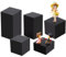BENECREAT 5 bloque de Exhibición de Cubo de Acrílico Negro, Pedestal de Exhibición Sólido de 3/5/ 6/8/ 10cm de Alto para Exhibición de Joyas con Gemas,Exhibición de Figuras Pop Exhibición Cosmética