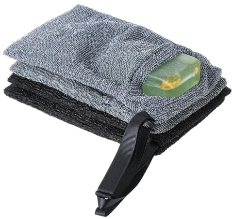 4 bolsas de jabón, bolsas de jabón sólido, esponja exfoliante corporal, espuma de doble capa