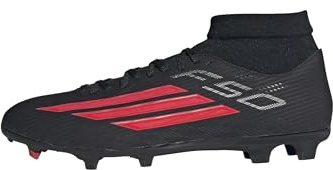 adidas Unisex - Adulto F50 League Mid Cut Firm Ground/Multi Ground Football Boots, Core Black/Lucid Red/Core Black, 43 1/3 EU