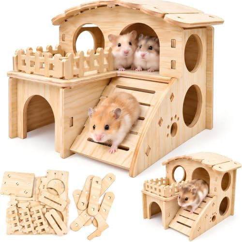 Fyhqwf 1 Pezzo Gabbia Per Porcellini Di Mare - Casa Di Porcellini Di Mare - Casetta Di Coniglio - Adatto Per Piccoli Criceti Nani, Degus, Ricci, Gerbilli