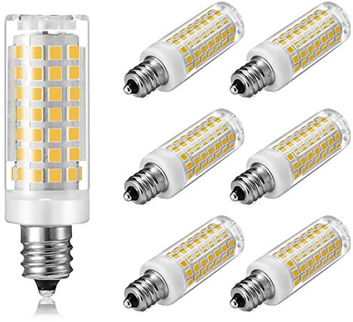 Lampadina LED E12 Dimmerabile 7W Lampadina C7 Equivalente a Lampadina Alogena E12 60W, Bianco Caldo 3000K T6 Base 220V E12 Lampadine Candelabri per Ventilatore a Soffitto (6-pack, Daylight White)