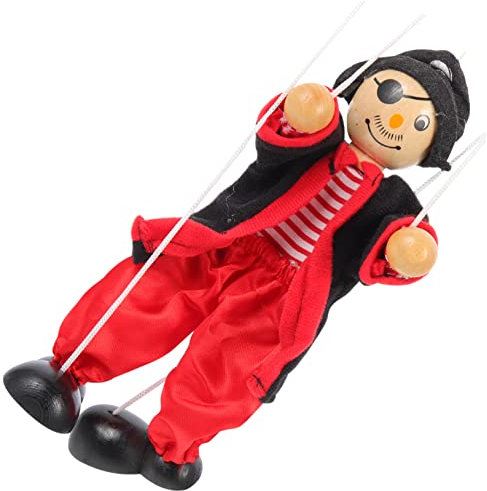 jojofuny Marionetten Puppen Piratenpuppe Holzmarionette für Kinder und Erwachsene Lustiges Kinderspielzeug Bühnenauftritte 1 Stück Interaktives Eltern Kind Spielzeug