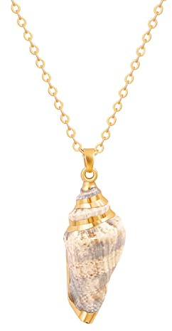 Aobei Pearl Natural Conch Necklace for Women Bohemian Seashell Pendant Necklace 18K Gold Chain Choker Adjustable Hawaii Beach Layering Jewelry 20”