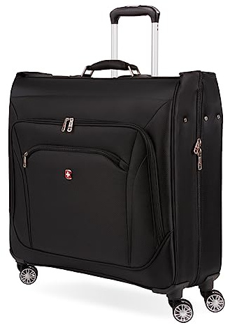 SwissGear 7895 Premium Garment Bag with Spinner Wheels, Amazon Exclusive, Bonus Hanging Feature, 24-Inch Luggage - Black