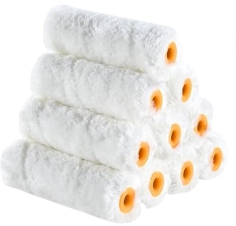 Paint Roller Covers, 4 Roller Sleeves, DIY Covers for Paint Rollers, Naps for Paint Roller Brush, Home Painting, Nap for Roller Frame, Covers for Paint Roller. (4 Emulsion Rollers - 10 Pack)