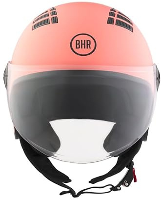 BHR Demi-Jet 834 FLOW hjälm - ECE 22.06-godkänd sommarskoterhjälm med 16 ventilationshål - skoterhjälm med reptåligt visir och mikrometrisk frigöring