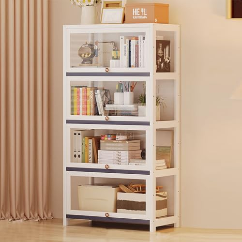 Whemyreat Glasvitrine Stehend,Vitrine,4 Etagen,Curio Vitrine,Regale mit Acryltür,Curio Vitrine,Sammlerstücke,Spielzeug Organizer,Regal und Ausstellungsregal,Aufbewahrungsschränke und Bücherregal