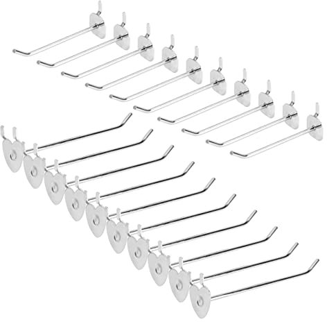Gatuida 20pcs Pegboard Hooks Iron Material Hooks for Slatwall Display Home Office Organization