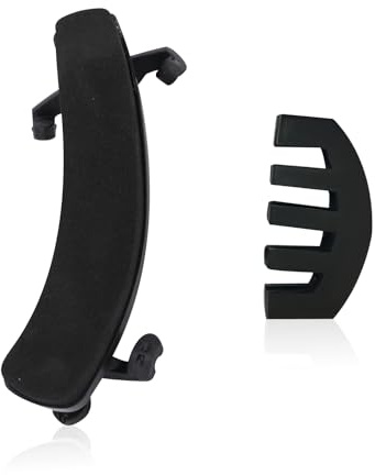 DAZZLUXE Support d'épaule universel pour violon 4/4 et 3/4, silencieux inclus, noir