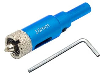 Teronbeta Broca Diamante 16 mm con Guía de Centrado, Profesional Sierra Perforadoras de Diamante para Azulejos, Porcelana, Vidrio, Mármol y Cerámica