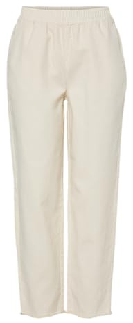 Pieces Pcsally HW Pantaloni alla Caviglia FC, Bianco e Grigio, S