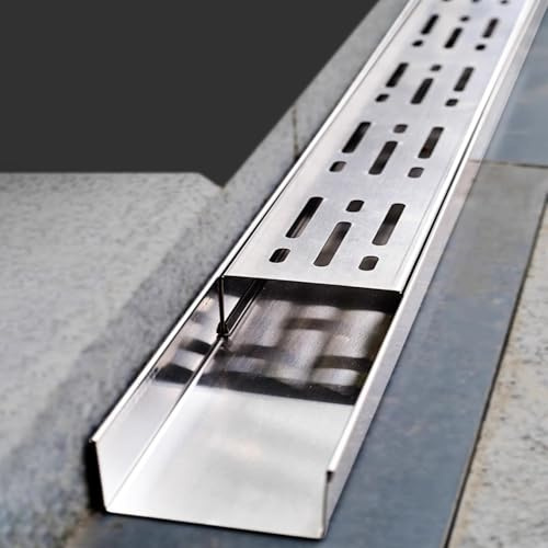 Canaletta Scolo Acqua Piovana Canalette di Drenaggio Strette per Patio Esterne, per Giardini Marciapiedi E Vialetti Drenaggio Efficiente dell'Acqua(3.5x3cm/1.4x1.2in)