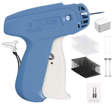 1Plusselect Pistola per etichettatura, etichettatrice, etichettatrice, marca Tags Label Tagging Gun con 2 aghi di ricambio, 2000 fili, 250 cartellini per prezzi, etichette per abbigliamento, etichette