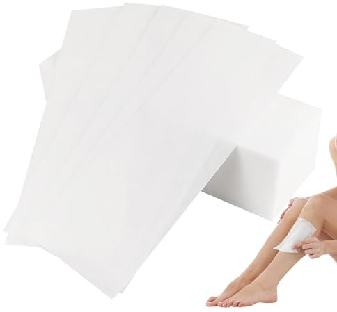 100 Stück Vliesstreifen für Warmwachs und Zuckerpaste, Wachsstreifen Vlies Wachsstreifen Bikini Wachsstreifen für Beine Achsel Arme Intimbereiche Körper Gesichthaarenfernung （7x20cm）