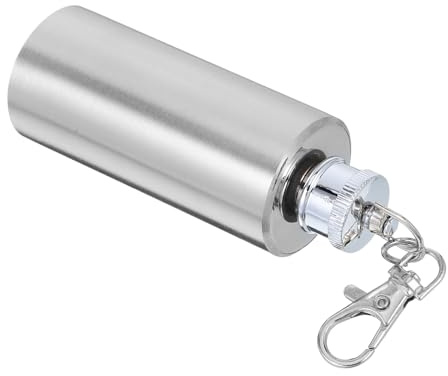 TOPPERFUN Mini Gourde 57 Ml 2 Oz Compacte En Acier Inoxydable Porte-Clés Pour Randonnée Camping Voyage – Mini Bouteille De Vin Pour Homme Et Femme