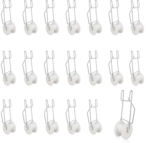 Lot de 20 Crochets pour Rouleau de Treillis à tomates avec Ficelle de 15 m, Crochets de Support pour Rouleau à tomates, Ficelle de 15 m, kit de palissage pour Serre, Concombre,