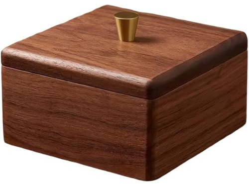Boîte À Cotons-tiges En Bois De Noyer Avec Couvercle, Distributeur De Cotons-tiges De Salle De Bain, Accessoires Essentiels De Salle De Bain, Organisateur De Rangement De Maquillage De Vanité