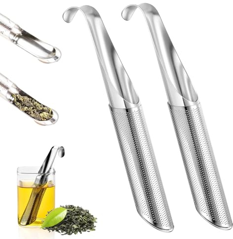 2 Stücks Teesieb aus Edelstahl,Wiederverwendbares Teefilter,Hängendem Hakengriff Teefilter,teefilter Feinmaschiges Sieb,Geeignet für Rose,Kaffee,Gewürze,Teeinfuser