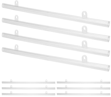 WOONEKY 10Pcs 30Cm PVC Poster Hanging Rail with Clips for Scroll Posters, Map Hangers, Banner Frames for Offices, Classrooms, Retail Stores and Supermarket Wall Displays