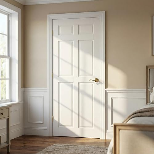 Lioncode Solid Core Interior Door Slab, 32x80 Pre-Assembled Solid Wood+MDF Panel,Noise Reduction for Bedroom,Bathroom,Pantry,Laundry,Home Office,w/o Hardware Kit or Frame,Paintable