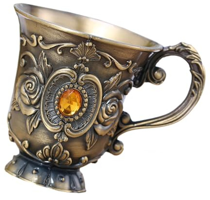Angoily Coupe à Vin Rétro en Métal Gaufré Rose Mini Tasse Vintage pour Fête Calice de Vin Rouge Élégant en Métal Décoratif pour Bar et Repas Lot Unique