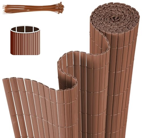 Monucep Estera de protección visual de PVC, 120 x 700 cm, valla de protección visual, triple refuerzo, protección visual para balcón, con bridas, protección contra el viento, resistente a la