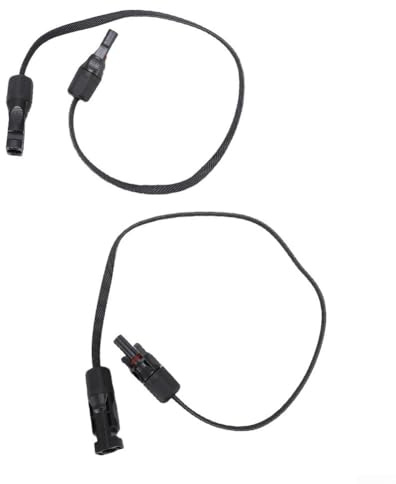 Extensión de cable solar con conectores preconectados seguros, construcción de alambre plano flexible para conexiones fiables en sistemas de paneles solares (200 cm)