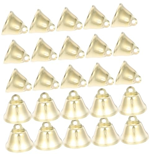 SHINEOFI 100 Pezzi Campanellini in Rame Oro per Artigianato, Piccole Campanelle Natalizie per Decorazioni, per Appendere a Porte e Bastoni per Tende