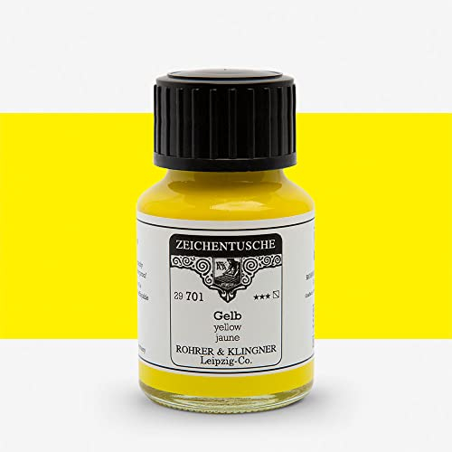 Rohrer + Klingner Zeichentusche - 701 Gelb, 50 ml