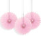 Lovely Pink Solid Tissue Paper Fans (15cm) 3 Pieces - Vibrant Hanging Decorations for Parties & Events
