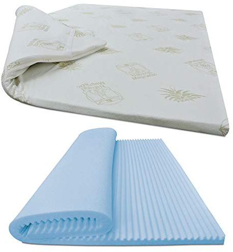 Baldiflex Emporio Topper Correttore Materasso Singolo in Memory Foam Fresh Wave, Fodera in Aloe Vera Sfoderabile, Fresco, Traspirante, ergonomico, antiacaro, 70 x 190 cm h 5 cm