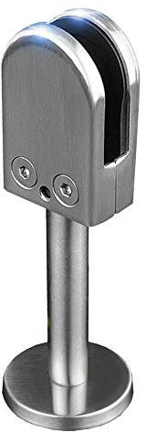 304 Stainless Steel U Clamp Support Bracket Floor Mount Posts for Frameless Glass Panels, Screen, Pool Fence (10mm Glass, 40mm Rod)