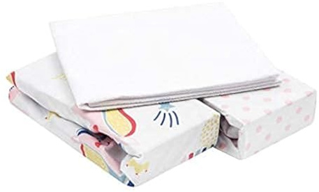 FlyIdeas Juego 3 Pza Sabanas Minicuna Colecho Next2Me 50x83 cm, 100% Algodon Cert - 2 Sábanas Bajeras y 1 Protector Colchon Impermeable Compatible Cochecitos y Colchones 50x80, 50x83 y Similar