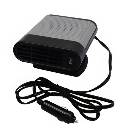 12V 150W Auto Heizlüfter Defroster, Riloer Auto Heizung Windschutzscheibe Defogger, 2 in 1 Autoheizung & Lüfter, Tragbare Anti-Fog Fasten Heizung, Zigarettenanzünder Stecker, Schnelles Aufheizen