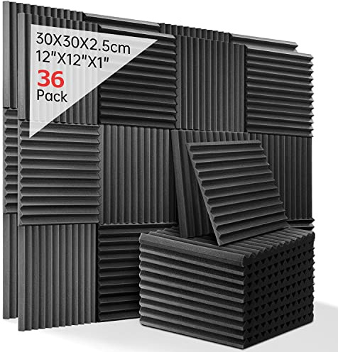 Aislante Acustico Espuma Acustica Paneles Acusticos, Insonorizacion Acustica Pared Para Podcasting, Estudios de Grabación, Oficinas (36 Piezas)