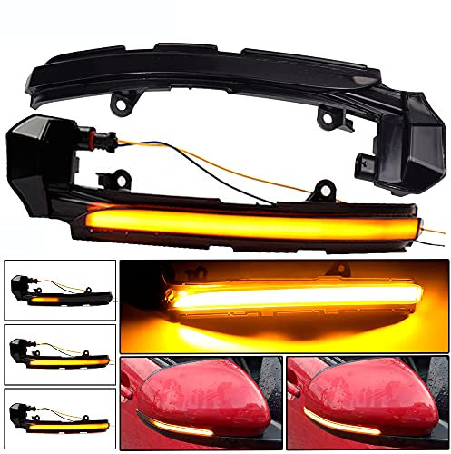 Hacreyatu LED Dynamic Turn Signal Blinker Sequential Side Mirror Indicator Light For Jaguar XE XF XJ F-TYPE XK XKR I-PACE X250 X260