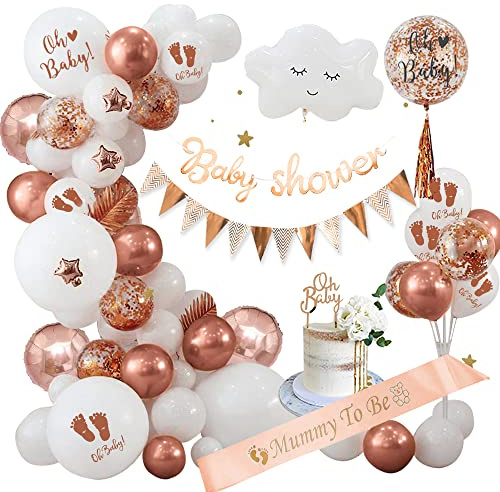 Niña Oro Rosa Baby Shower Globos Mummy to Be Faja Pancartas Decoración Bautizo Adornos Tartas Oh Baby Fiesta de Revelacion Sexo Bebe