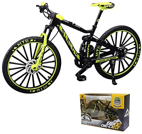 Foreverup Finger Fahrrad Modell,Mountainbike Modell Spielzeug,1:10 Mini Fahrrad Spielzeug,Miniatur-Finger-Mountainbike für Jungen Mädchen,Geschenk für Kinder(Grün)
