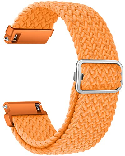 AidorMax klockarmband – flätat ögla band 22 mm, snabbfrigörande ersättningsrem med justerbar ring för smartklockor och armbandsur kvinnor män (orange)
