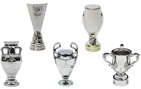Mini Fußball Trophäen Modell, 5-Teiliges Set, Komplett Aus Massivem Metall, Sammler-Souvenirs Der Champions, Geschenke Für Fans,B
