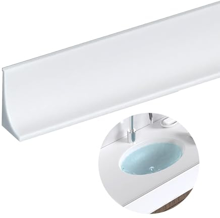 Barriera Doccia Ferma Acqua in Silicone da 200 CM, Bordo per Piatto Doccia, Barriera Acqua per Bagno e Cucina, Guarnizione Doccia Sottoporta (Bianco)