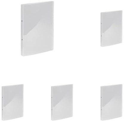 Kangaro Ringbuch Transparant (PP, DIN A4, 2-Ringe 16mm O-Mechanik, Rücken 20mm) (Packung mit 5)